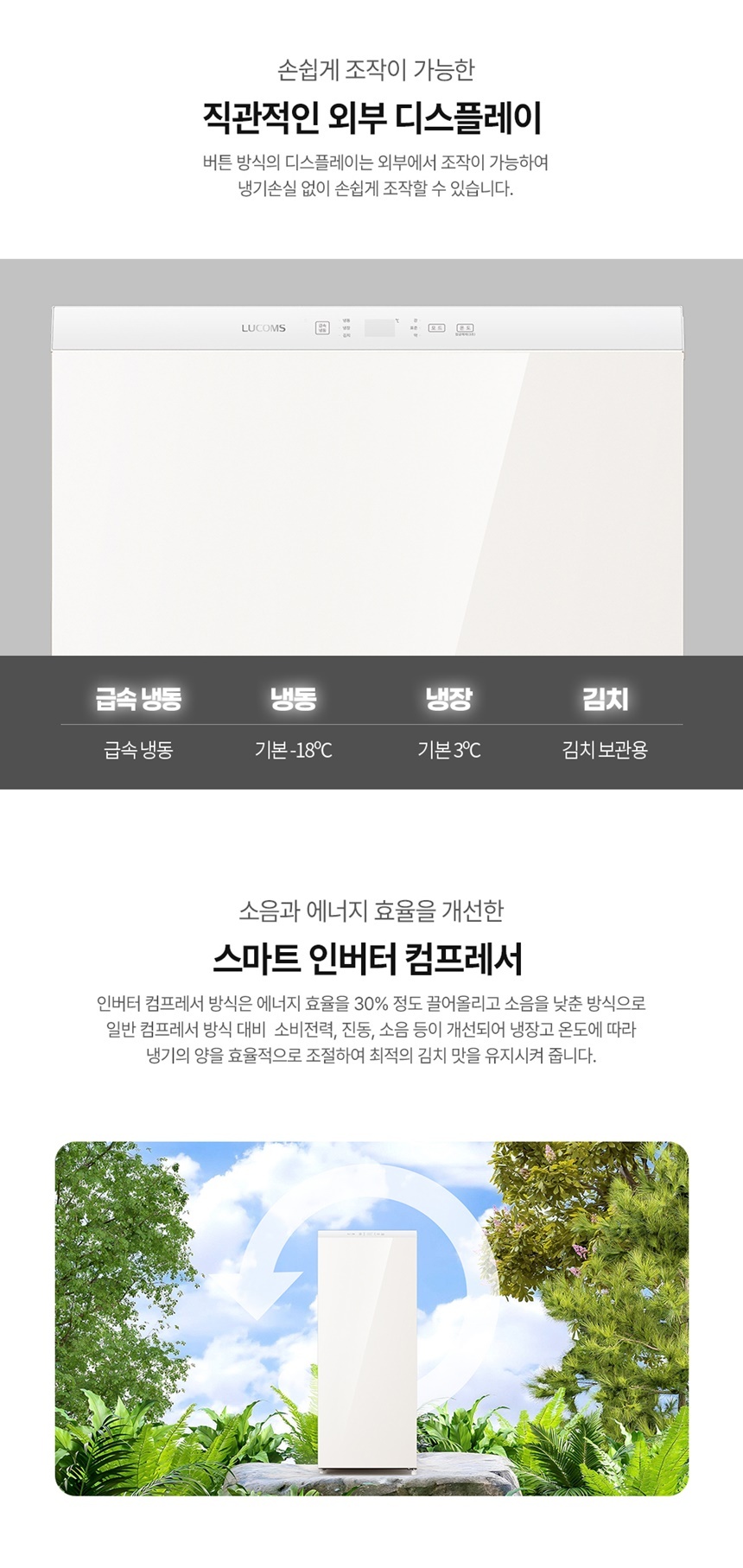 122L 김치냉장고 RSL123M1 화이트 스탠드형 소형