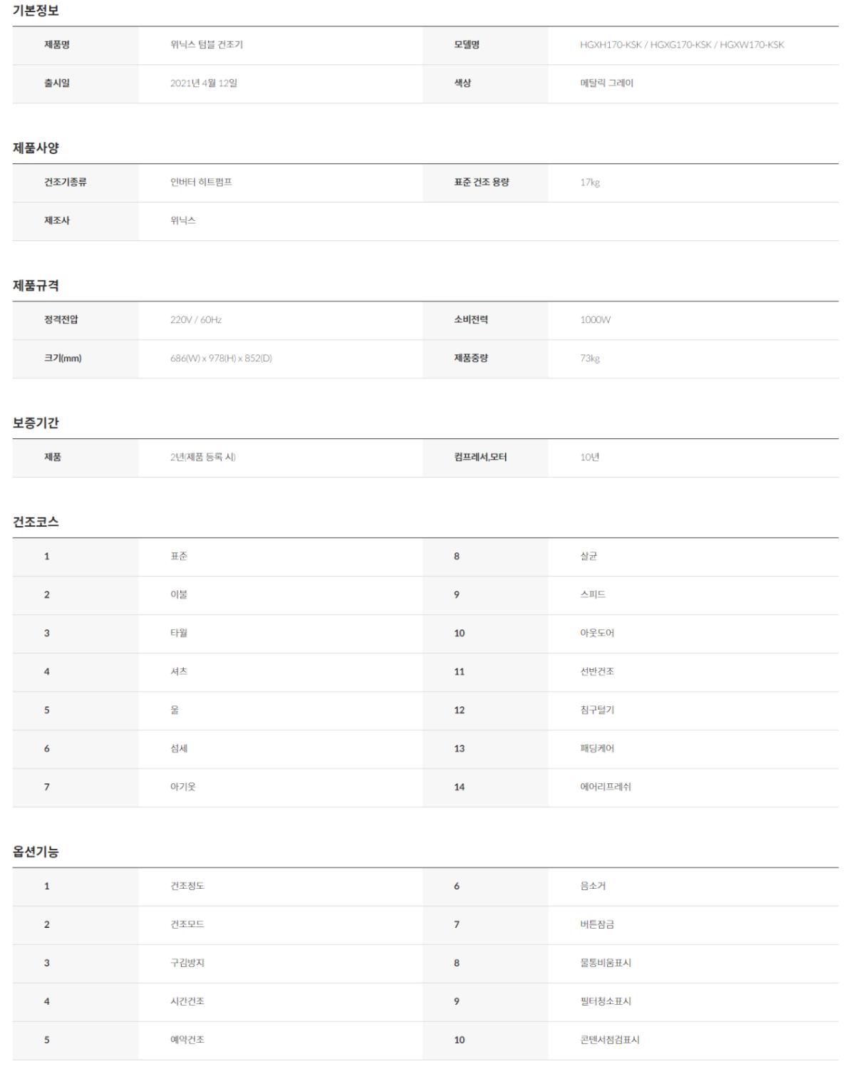 텀블 건조기 17kg 메탈릭 그레이