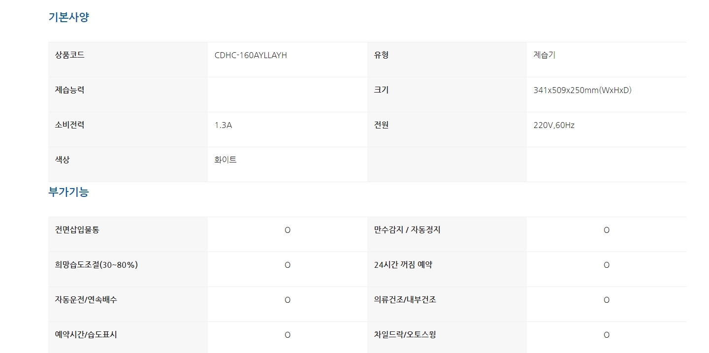 클라윈드 16L 제습기 CDHC-160AYLLAYH