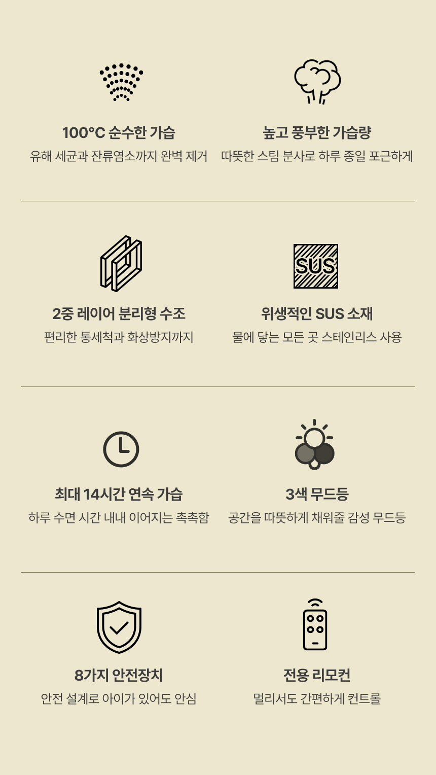 100도 가열식 신생아 살균 아기 가습기 유리 물멍 2.8L H28D01G