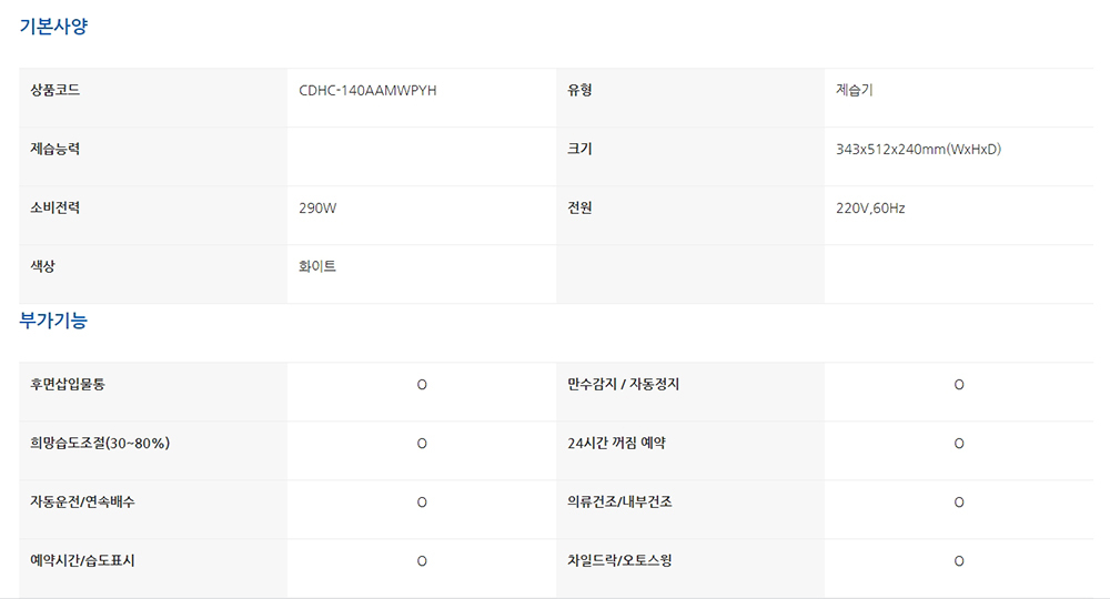 클라윈드 14L 제습기 CDHC-140AAMWPYH
