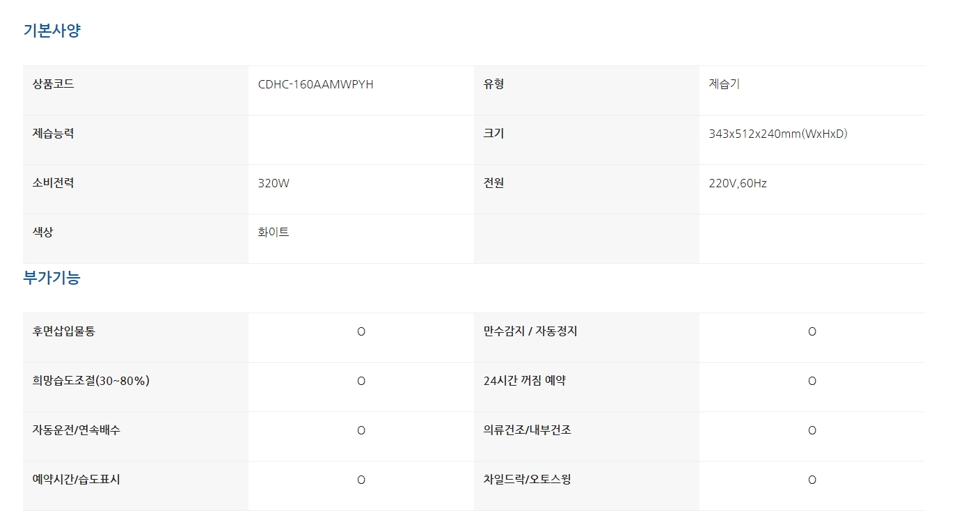 클라윈드 16L 제습기 CDHC-160AAMWPYH