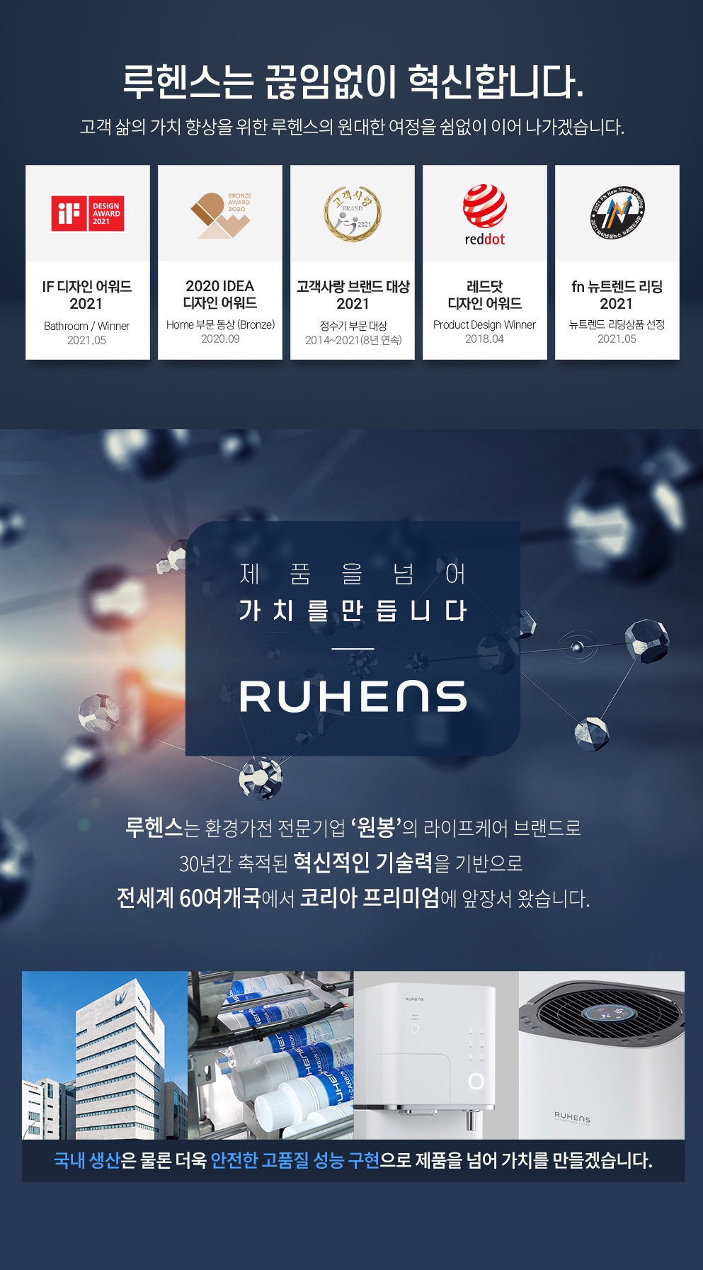 루헨스 직수형 냉정수기 WHP-3030 상세정보 2